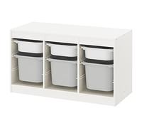 IKEA Storage Combination TROFAST, 99x44x56 cm, White/Grey, Engineered Wood