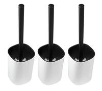 Ikea STORAVAN Toilet Brush in Holder, White Holder/Black Handle/White Bristles, Sleek Modern Design, 804.238.16 - Set of 3