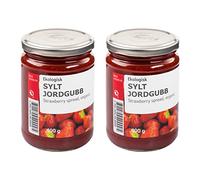Ikea SYLT JORDGUBB Strawberry Fruit Spread, Made in Sweden, Organic, Perfect for a Continental Breakfast & Afternoon Tea, 400g Per Jar - Set of 2
