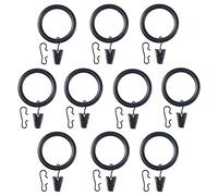 IKEA Syrlig Curtain Ring with Clip and Hook, Black, 38 mm, 10 pack