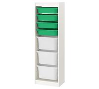 IKEA TROFAST Storage Combination with Boxes, 46x30x145 cm, White/Green White