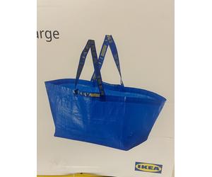IKEA X10 Frakta Large BLUE Storage Laundry Carrier RECTANGLE BAG 55x37x35cm