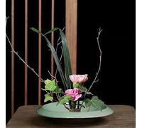 Ikebana Japanese Ceramic Flower Arrangement Container for Ikebana Vase and Round Flower Frog Flower Pot A07