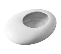 Ikebana Vases, Japanese Ikebana Vase for Flower Arrangement Pebble Shaped Ceramic Minimalist Bonsai Tray White, Rustic Vase