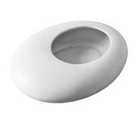 Ikebana Vases, Japanese Style Pebble Shaped Ceramic Vase Minimalist Bonsai Tray for Flower Frog, Branch, and Pebble Arrangement, White