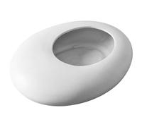 Ikebana Vases, Japanese Style Pebble Shaped Ceramic Vase Minimalist Bonsai Tray for Flower Frog, Branch, and Pebble Arrangement, White