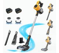ikeborm Cordless Vacuum Cleaner with 10000mAH Battery, 45000pa Powerful Handheld Vacuum for Dewalt, 550W 6-in-1 Stick Vacuum Cleaner for Hard Floor Carpet Pet Hair (2 * 5000mAH Battery)