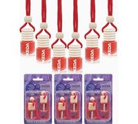 ikeda fragrance Car Air Freshener 4ml Car Scents | 6pcs 45-Days Keep Fragrance | Automotive Hanging Diffuser Bottles | Remove Auto Odor Long-Lasting Fresh Air for Home Deodorize (Berry, 6pcs)