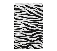 Ikee Design 200 Pcs of 6" X 9" Flat Plain Paper or Patterned Bags for Candy, Cookies, Merchandise, Party favors, Gift bags, Small Paper Bags with Zebra Animal Print