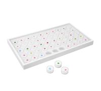 Ikee Design 50 Gem Jars White Showcase Stackable Display Tray, White Foam 14 3/4" W x 8 1/4" D x 1" H