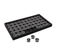 Ikee Design Black Foam Gem Jars Showcase Stackable Display Tray for Collectibles, Home Organization Storage Box with 50 Gemstones and Bead Storage Jars
