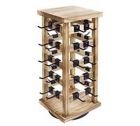 Ikee Design Exquisite Rotating Jewelry Tower- Natural Wood Finish- Showcase and Organize Your Collection with 42 Hooks- Easy Earring Display Stand- 5 Bars on Each Face for Maximum Storage -Oak Color