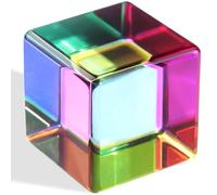 iKeelo Color Cube 50mm (Upgraded) with Storage Pouch - Cyan, Magenta, Yellow - Patent Pending - Magic Optical Cube with Permanent Colors and Safe Rounded Corners