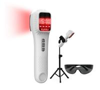 iKeener Handheld Infared Red Light Device with Stand for Human & Pets, 3 * 808nm+12 * 650nm Portable aser Device for Muscle Comfort & Daily Recovery, Suitable for Shoulder Knee Back, 5-30min Timer