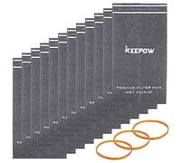 iKEEPOW 12 Pack CMXZVBE38737 Shop Vac Filter Bags for CRAFTSMAN 2 to 2.5 Gallon Wet/Dry Vacuums CMXEVBE17678, CMXEVBE17250, 12 Bags + 3 Retaining Band, Part# CMXZVBE38737 / 38737/9-38737