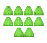 IkErna 10Pcs 5-Hole Outside Joining Plate Corner Bracket Plate Surface Anodic Oxidation,for 20 Series Aluminum Profile 3D Printere/20S T Green 10Pcs