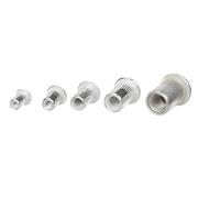 IkErna 10Pcs Stainless Steel Carbon Steel Aluminum Flat Head Threaded Rivet Nut Bind Insert Rivnuts Nutsert M3/M4 M5 M6 M8 M10 M12/Stainless Steel/M5