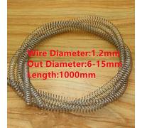 IkErna Big Sptube Steel Long Extension Coil Compression Spring,2Pcs 1.2Mm Wire Dia*6/8/10/12/14/15Mm Out Diameter*1000Mm Length 1M/1.2 * 10 * 1000Mm