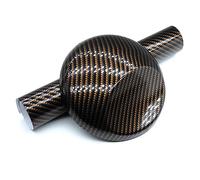 IkErna Carbon Fiber Vinyl Wrap for Cars, Glossy Black with Gold and Silver Carbon Fiber Pattern, 30Cm*300Cm