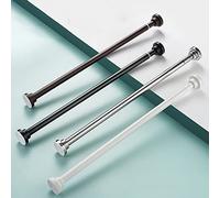 IkErna Extendable Stainless Steel Clothes Hanging Bar Rail, Adjustable No Drilling Tension Curtain Rod, Never Collapse/Natural Color/60~100Cm