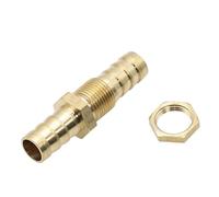 IkErna Pipe 6 8 10 12 14 16Mm Hose Barb Bulkhead Brass Barbed Tube Pipe Fitting Coupler Connector Adapter for Fuel Gas Water Copper/19Mm