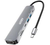 IKERY 7 in 1 USB-C Hub,4K HDMI,100W PD Charging, 2 USB 3.0 Ports & SD/TF Card Reader - Type-C Docking Station for MacBook/iPhone/iPad