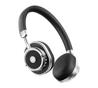 iKF Rona Retro Bluetooth Headphones, Adaptive Noise Cancelling Wireless On Ear Headest, Hi-Res Audio, 75H Playtimes, Comfortable with 5 Mic, Ambient Sound, Vintage Style for Travel, Office(Black)