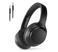 iKF T1 Wireless Headphones, Bluetooth Overhead Headset With Deep Bass, ENC Noise Cancelling Mic, 50H Playtime, Quick Charge, Foldable Lightweight with Multipoint Connection for Work, Travel (Black)