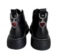 IKFGTJRE Boot Chains 2pcs Metal Hollow Geometric Shape Pendant Boots Shoes Buckles Decoration Party Shoe Accessories Charms For the woman(Silver heart-2pcs)
