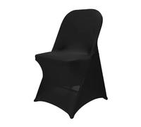 IKFGTJRE Chair Cover 10Pcs Stretch Party Banquet Chair Slipcovers Black Wedding Spandex Folding Cover For Weddings(Black)