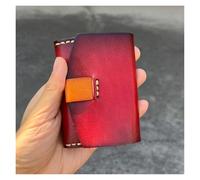 IKFGTJRE Credit Card Case Hand Stitch Tanned Leather Credit Card Holder Men & Women Retro Id Card Wallet Carte Porte Wallet for Credit Cards(Red)