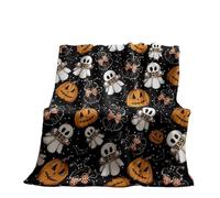 IKFGTJRE Halloween Blanket Halloween Blanket Spooky : Ghosts, Pumpkins And Bats For Cozy Nights! Flannel, Soft And Comfortable, Present(150cmx130cm)