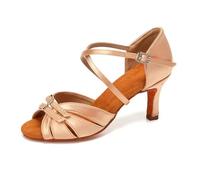 IKFGTJRE Latin Dance Shoes Ballroom Women Latin Dance Shoes Pole Modern Salsa Tango Adjustable High Heel For Girls For women(Pink-7.5CM,36)