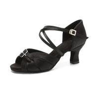IKFGTJRE Latin Dance Shoes Ballroom Women Latin Dance Shoes Pole Modern Salsa Tango Adjustable High Heel For Girls For women(Black-6CM,40)