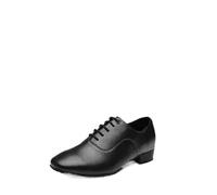 IKFGTJRE Mens Dance Shoes PU Leather Men's Ballroom Dance Shoes Salsa Tango Latin(Matte Black,FR45-27.3cm)