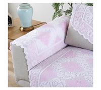 IKFGTJRE Sofa Armrest Cover Simple sofa cover towel thickened encryption non-slip lace cushion backrest armrest Living Room(Pink,140x140cm square)