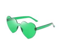 IKFGTJRE Sunglasses Sunglasses Jelly Color Rimless Heart One-piece Glasses Dazzling Color Glasses(13)