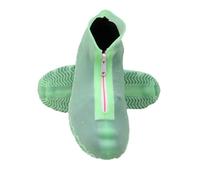 IKFGTJRE Waterproof Shoe Cover 2 Pairs Waterproof Silicone Shoe Covers Reusable Foldable Not-Slip Rain Galoshes With Zipper Shoe(Color: 1,S)