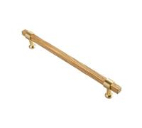 IKFGTJRE Wooden Handles 2pcs Walnut Wooden Kitchen Cabinet Knobs and Handles Shoe Handle Gold Cupboard Door Pulls Hardware(CJ-1906-ASH-192mm)