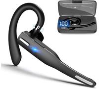 IKHPHE Bluetooth Headset V5.3, Bluetooth Earpiece Handsfree with ENC Noise Canceling Microphone, Single Headset Wireless Earpiece with LED Charging Case, In-Ear Headphone for Business,Office,Driving