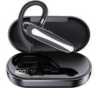 IKHPHE Bluetooth Single wireless Headset Handsfree Earpiece,Bluetooth Headset V5.3 Earpiece, In-Ear Headphone Noise Cancelling Waterproof Earphones with Microphone for Business,Office,Driving