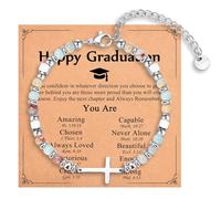 IKIATY Christian Gifts for Women Girls, Religious Cross Bracelet, Birthday Christmas Easter Baptism Confirmation First Communion Valentines Day Graduation Gifts for Her, adjustable, Stainless Steel
