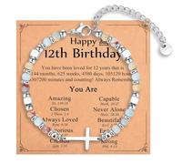 IKIATY Christian Gifts for Women Girls, Religious Cross Bracelet, Birthday Christmas Easter Baptism Confirmation First Communion Valentines Day Graduation Gifts for Her, adjustable, Stainless Steel