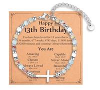 IKIATY Christian Gifts for Women Girls, Religious Cross Bracelet, Birthday Christmas Easter Baptism Confirmation First Communion Valentines Day Graduation Gifts for Her, adjustable, Stainless Steel