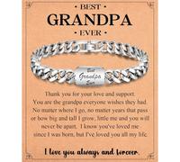 IKIATY Cool Cuban Bracelet Gifts for Dad Grandpa Uncle New Dad to Be, Birthday Christmas Valentines Day Fathers Day Graduation Gifts for Men Him, 21cm, Stainless Steel, no gemstone