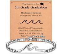 IKIATY Gifts for Best Friend Sister Daughter Granddauhgter Niece, The Wave of Life Bracelet, Christmas Birthday Valentines Graduation Day Gifts for Women Her, adjustable, Stainless Steel, no gemstone