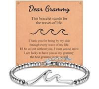 IKIATY Gifts for Best Friend Sister Daughter Granddauhgter Niece, The Wave of Life Bracelet, Christmas Birthday Valentines Graduation Day Gifts for Women Her, adjustable, Stainless Steel, no gemstone