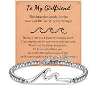 IKIATY Gifts for Best Friend Sister Daughter Granddauhgter Niece, The Wave of Life Bracelet, Christmas Birthday Valentines Graduation Day Gifts for Women Her, adjustable, Stainless Steel, no gemstone