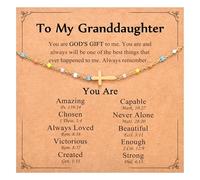 IKIATY Granddaughter Gifts from Grandma, Christian Cross Bracelets for Teen Girls, Birthday Easter Basket Christmas Stocking Stuffers Valentines Day Gifts for Granddaughter Teenage Girls