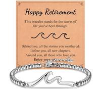 IKIATY Inspirational Gifts for Women, Wave of Life Inspirational Bracelet, Thinking of You Cheer Up Get Well Encouragement Gifts for Women Friends, Life is Tough But So are You, adjustable, Stainless